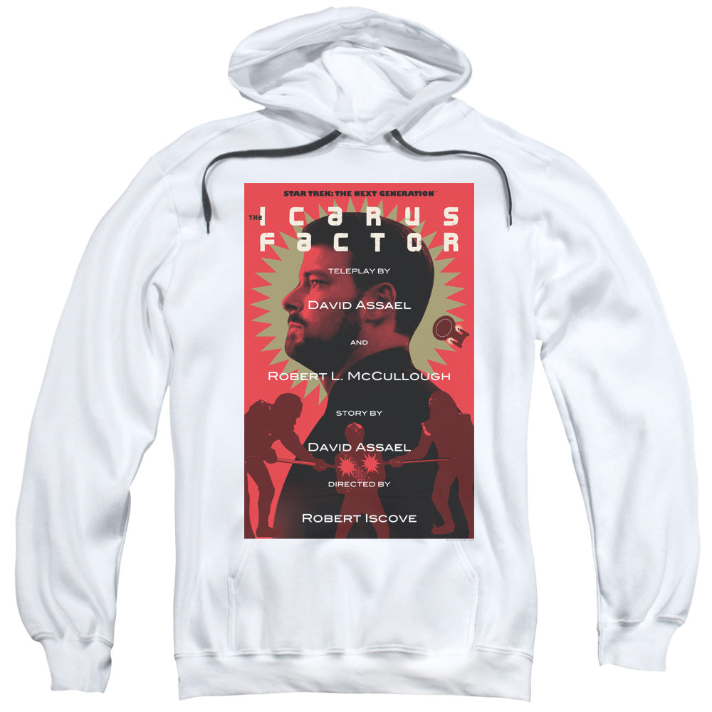 STAR TREK/TNG SEASON 2 EPISODE 14 - ADULT PULLOVER HOODIE - WHITE