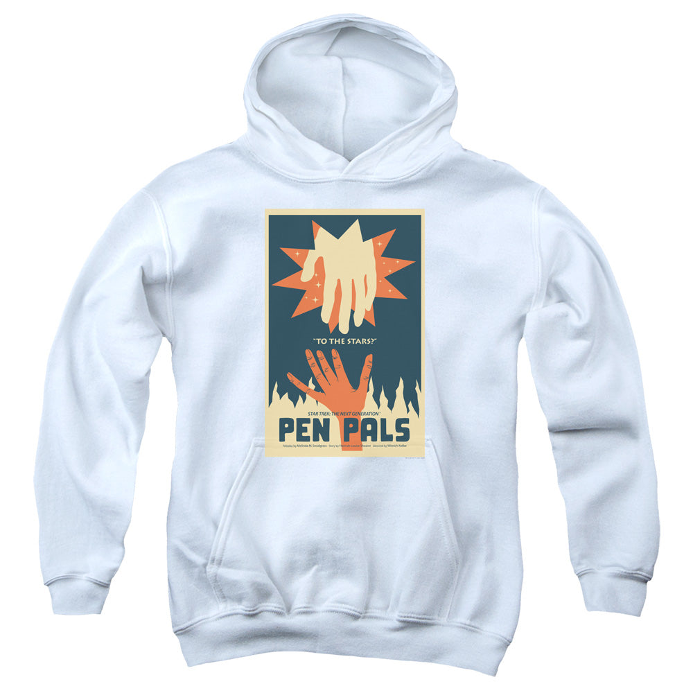 STAR TREK/TNG SEASON 2 EPISODE 15 - YOUTH PULLOVER HOODIE - WHITE