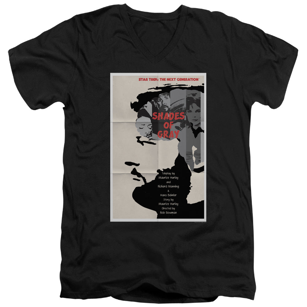 STAR TREK/TNG SEASON 2 EPISODE 22 - S/S ADULT V-NECK 30/1 - BLACK