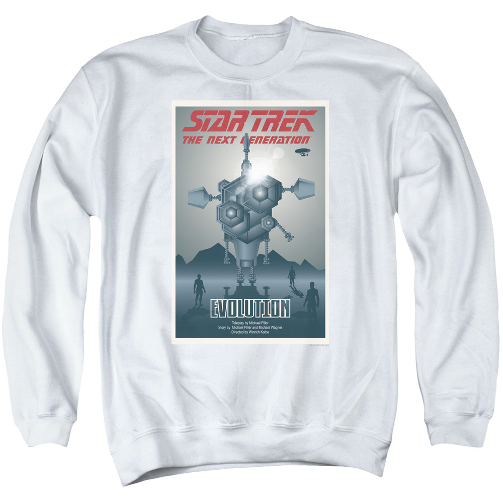 STAR TREK/TNG SEASON 3 EPISODE 1 - ADULT CREWNECK SWEATSHIRT - WHITE