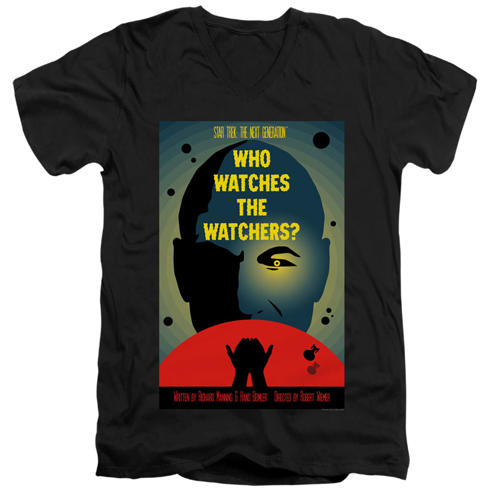 STAR TREK/TNG SEASON 3 EPISODE 4 - S/S ADULT V-NECK 30/1 - BLACK