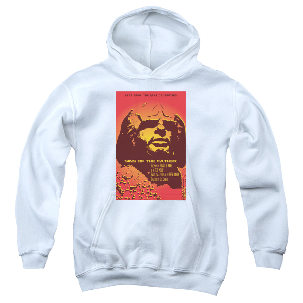 STAR TREK/TNG SEASON 3 EPISODE 17 - YOUTH PULLOVER HOODIE - WHITE