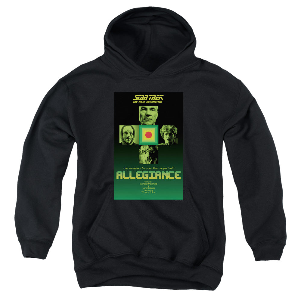 STAR TREK/TNG SEASON 3 EPISODE 18 - YOUTH PULLOVER HOODIE - BLACK