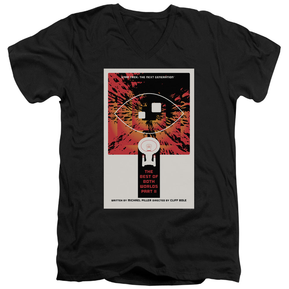 STAR TREK/TNG SEASON 4 EPISODE 1 - S/S ADULT V-NECK 30/1 - BLACK