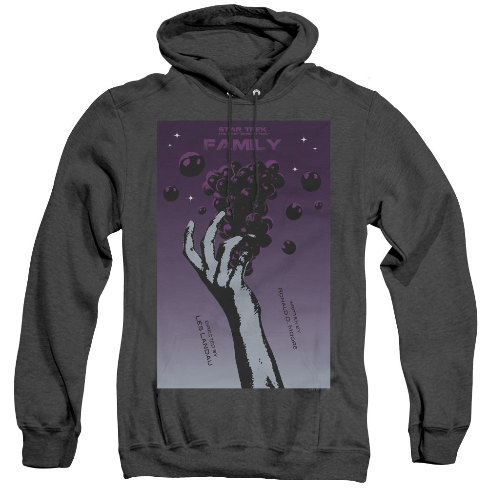 STAR TREK/TNG SEASON 4 EPISODE 2 - ADULT HEATHER HOODIE - BLACK