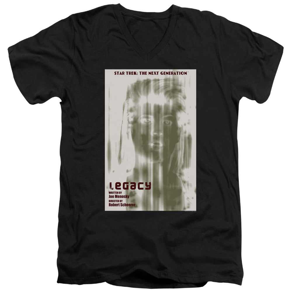 STAR TREK/TNG SEASON 4 EPISODE 6 - S/S ADULT V-NECK 30/1 - BLACK