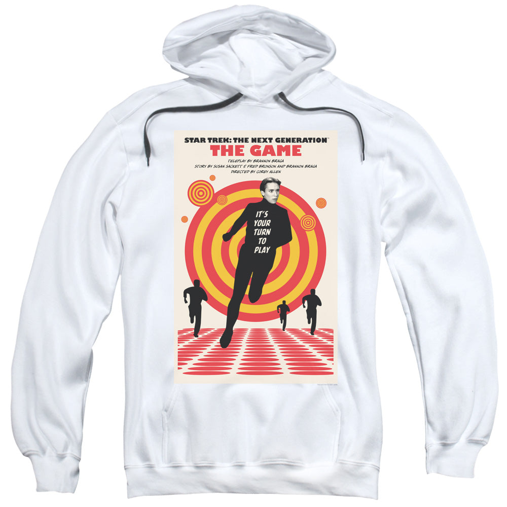 STAR TREK/TNG SEASON 5 EPISODE 6 - ADULT PULLOVER HOODIE - WHITE