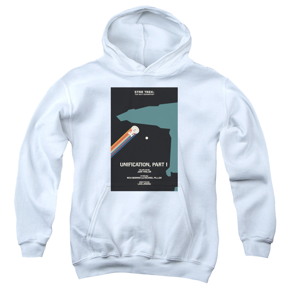STAR TREK/TNG SEASON 5 EPISODE 7 - YOUTH PULLOVER HOODIE - WHITE