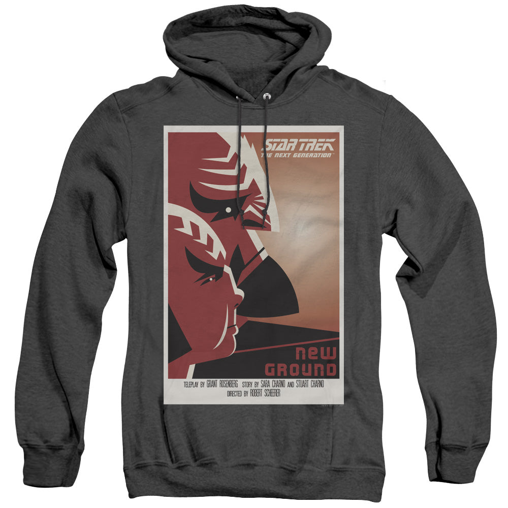 STAR TREK/TNG SEASON 5 EPISODE 10 - ADULT HEATHER HOODIE - BLACK