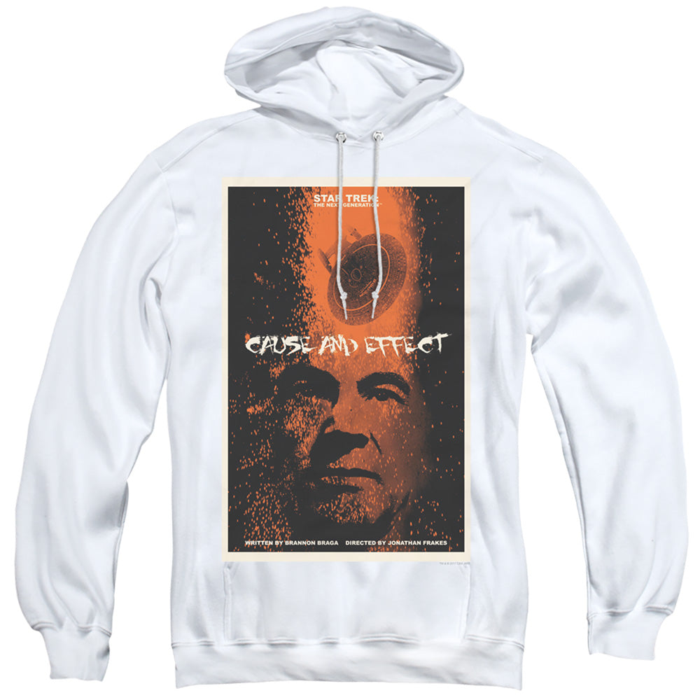 STAR TREK/TNG SEASON 5 EPISODE 18 - ADULT PULLOVER HOODIE - WHITE