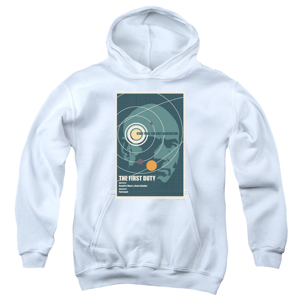 STAR TREK/TNG SEASON 5 EPISODE 19 - YOUTH PULLOVER HOODIE - WHITE