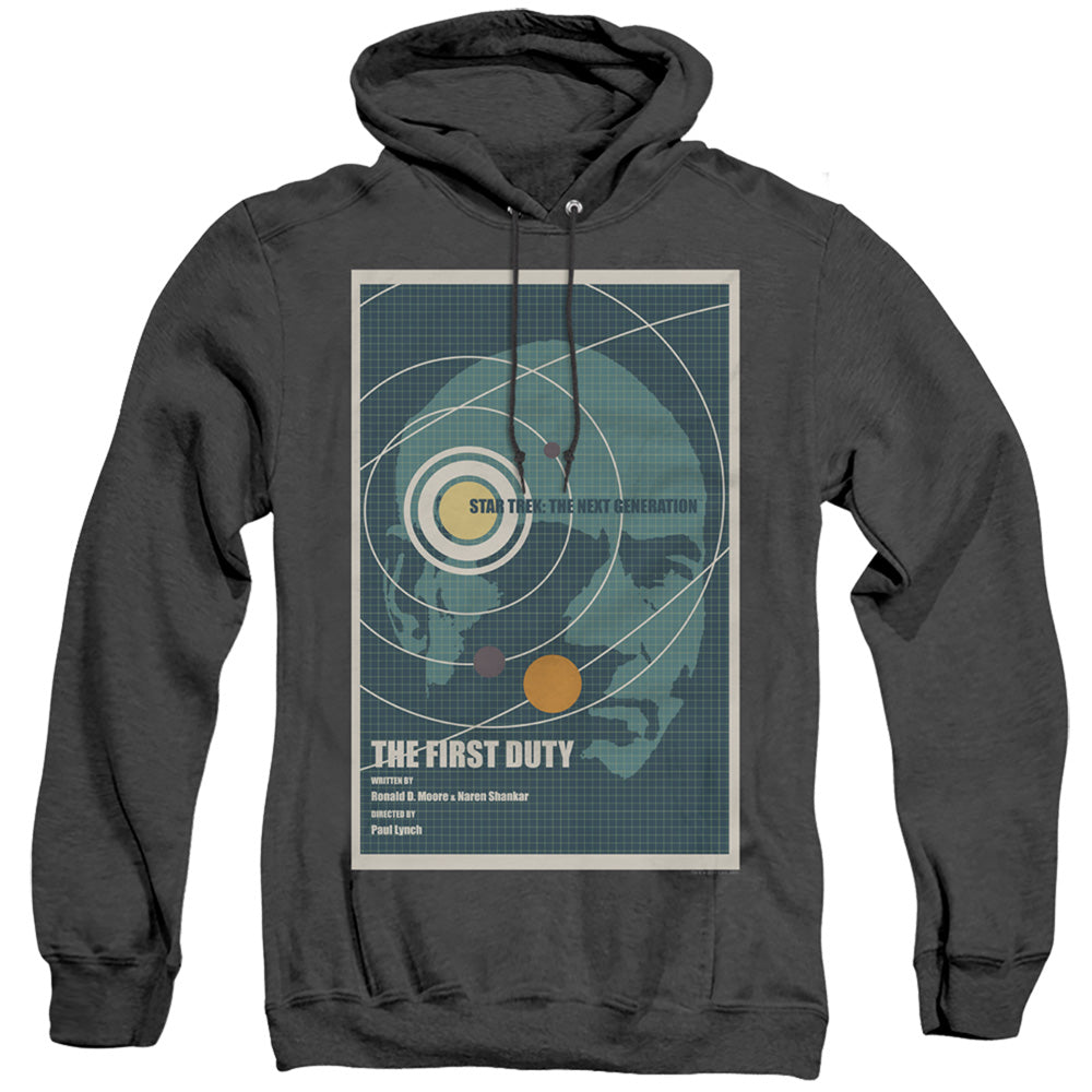 STAR TREK/TNG SEASON 5 EPISODE 19 - ADULT HEATHER HOODIE - BLACK
