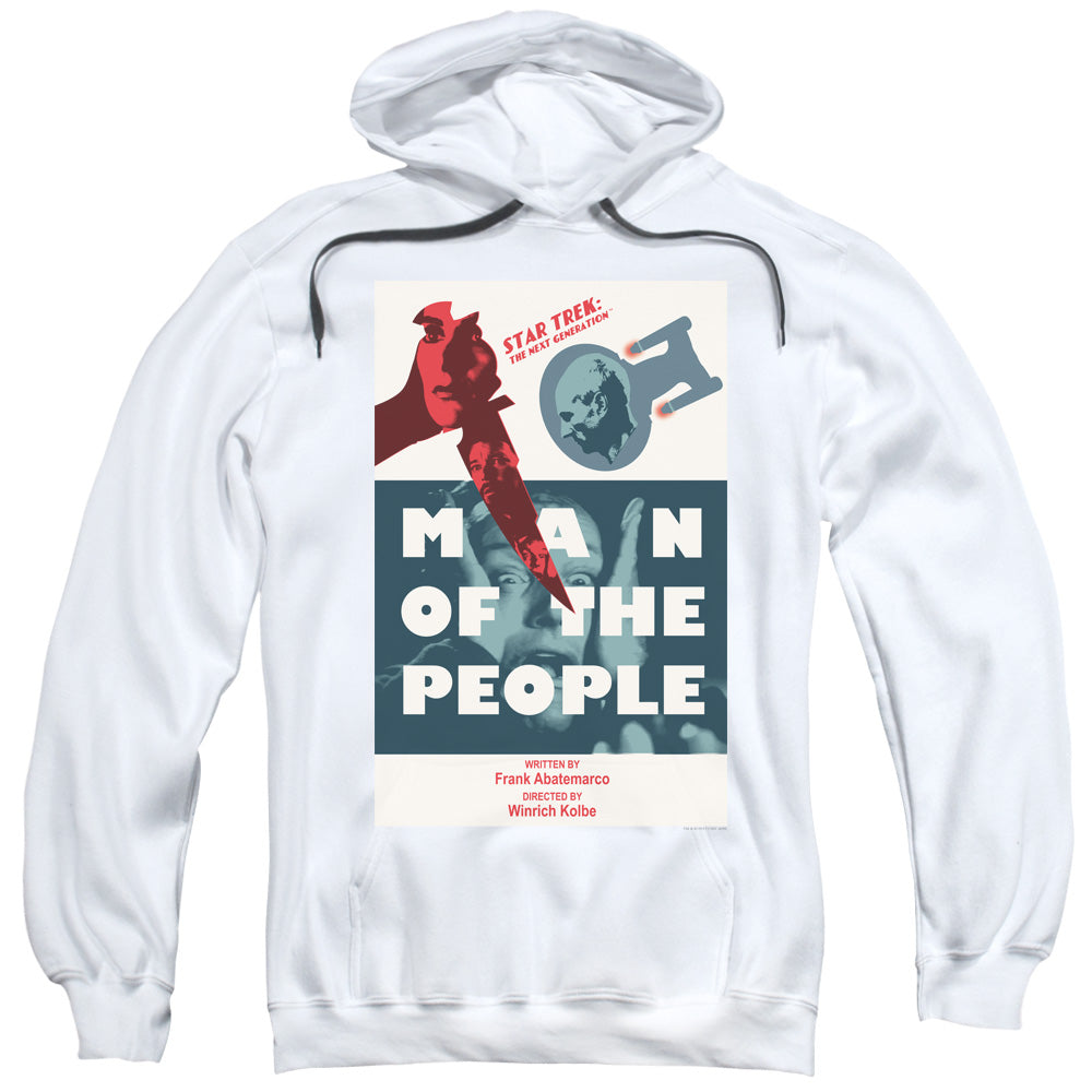 STAR TREK/TNG SEASON 6 EPISODE 3 - ADULT PULLOVER HOODIE - WHITE