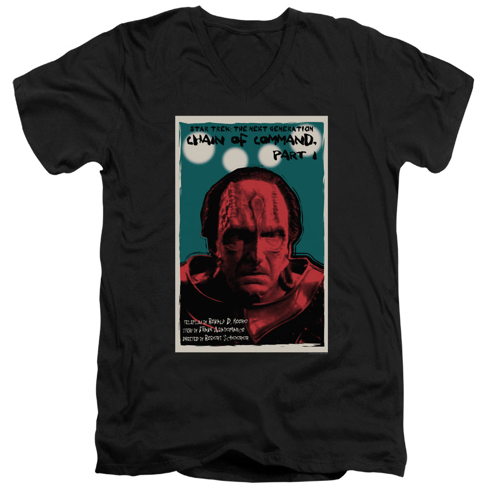 STAR TREK/TNG SEASON 6 EPISODE 10 - S/S ADULT V-NECK 30/1 - BLACK