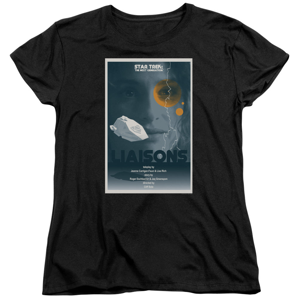 STAR TREK/TNG SEASON 7 EPISODE 2 - S/S WOMENS TEE - BLACK