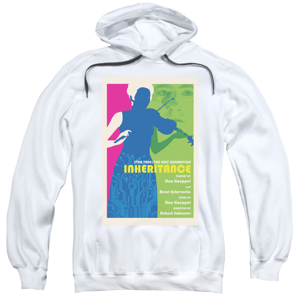 STAR TREK/TNG SEASON 7 EPISODE 10 - ADULT PULLOVER HOODIE - WHITE
