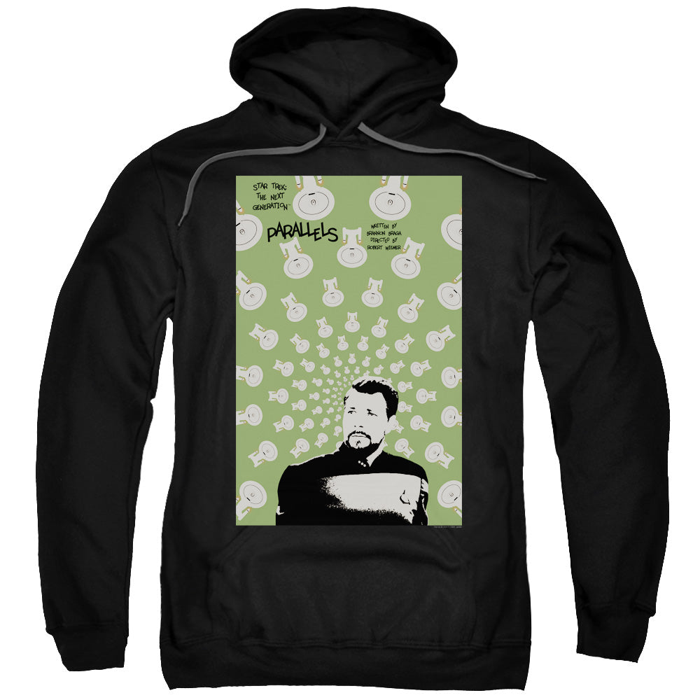 STAR TREK/TNG SEASON 7 EPISODE 11 - ADULT PULLOVER HOODIE - BLACK
