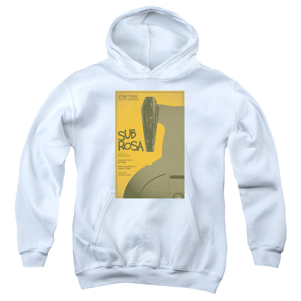 STAR TREK/TNG SEASON 7 EPISODE 14 - YOUTH PULLOVER HOODIE - WHITE