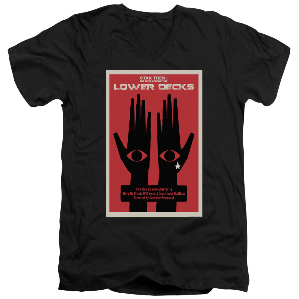 STAR TREK/TNG SEASON 7 EPISODE 15 - S/S ADULT V-NECK 30/1 - BLACK