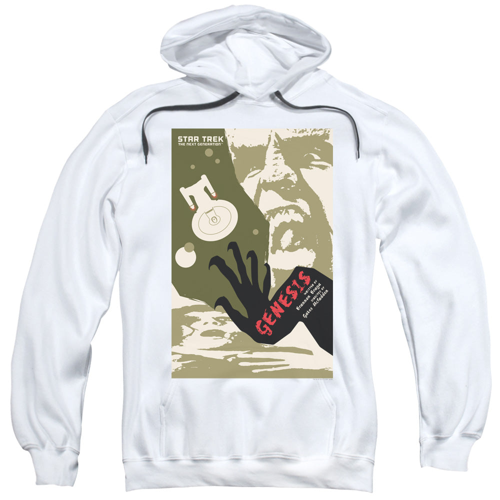 STAR TREK/TNG SEASON 7 EPISODE 19 - ADULT PULLOVER HOODIE - WHITE