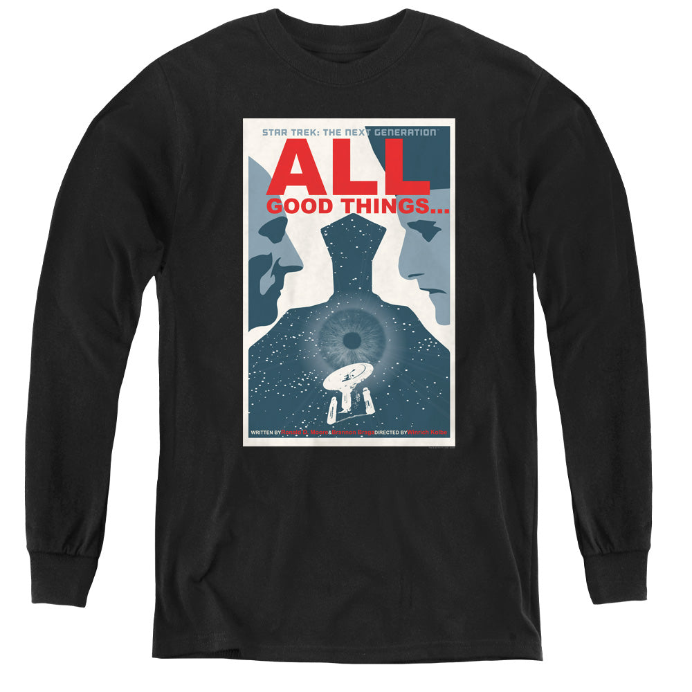 STAR TREK/TNG SEASON 7 EPISODE 25 - YOUTH LONG SLEEVE TEE - BLACK