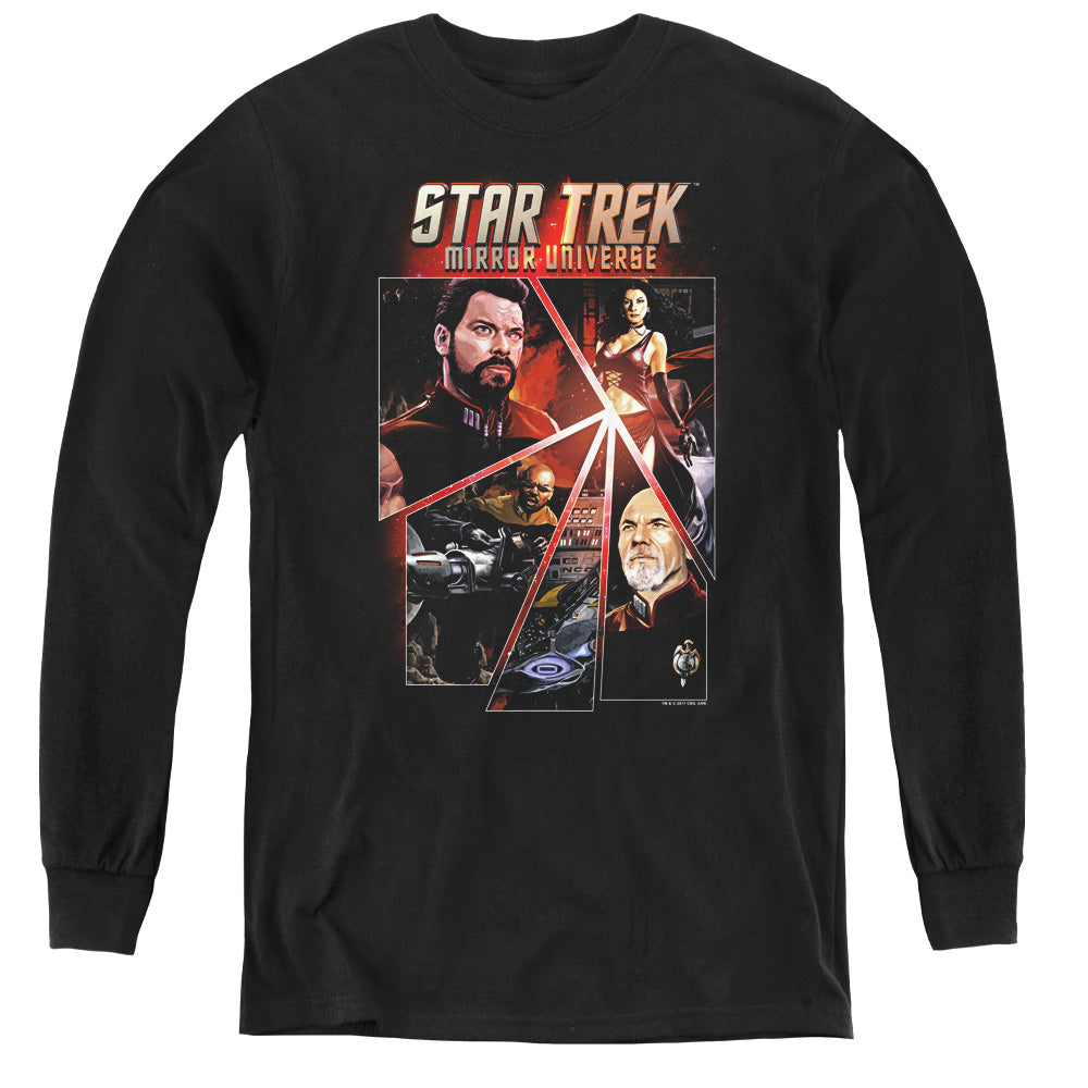 STAR TREK/PANELS - YOUTH LONG SLEEVE TEE - BLACK