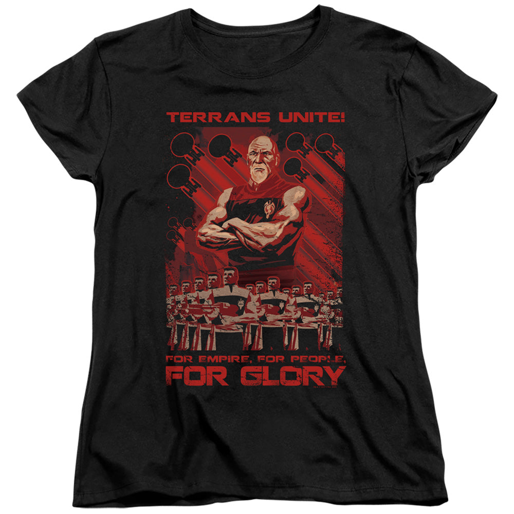 STAR TREK/TERRANS UNITE - S/S WOMENS TEE - BLACK