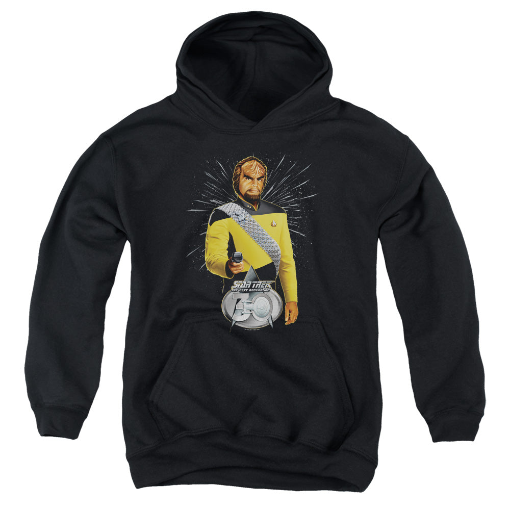 STAR TREK/WORF 30 - YOUTH PULLOVER HOODIE - BLACK