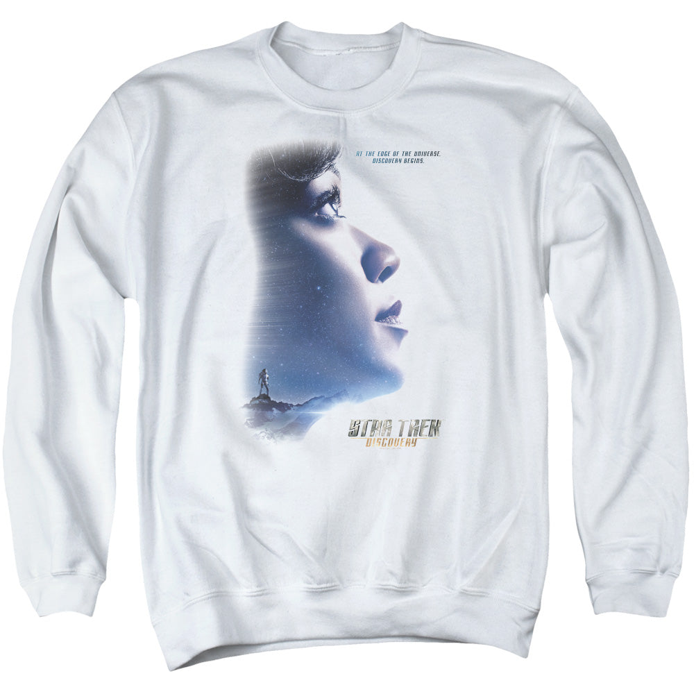 STAR TREK DISCOVERY/DISCOVERY BEGINS - ADULT CREWNECK SWEATSHIRT - WHITE