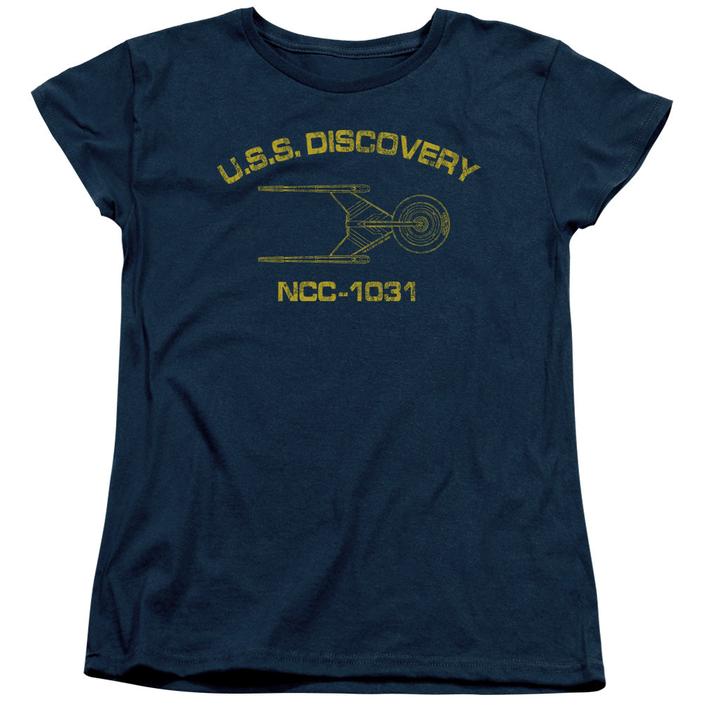 STAR TREK DISCOVERY/DISCOVERY ATHLETIC - S/S WOMENS TEE - NAVY