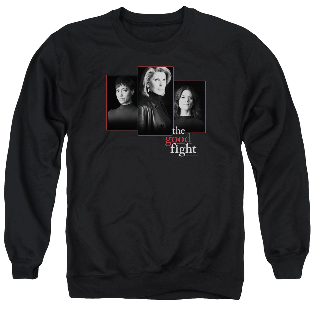 THE GOOD FIGHT/THE GOOD FIGHT CAST - ADULT CREWNECK SWEATSHIRT - BLACK
