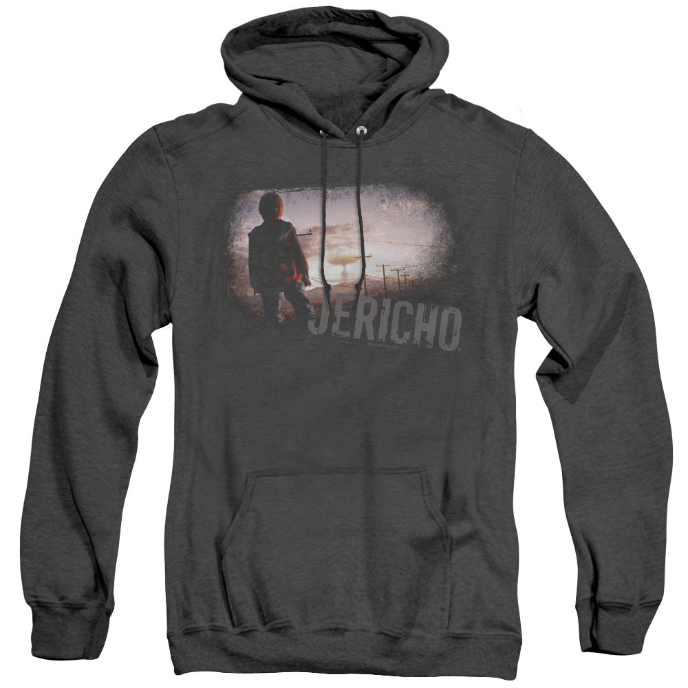 JERICHO/MUSHROOM CLOUD - ADULT HEATHER HOODIE - BLACK