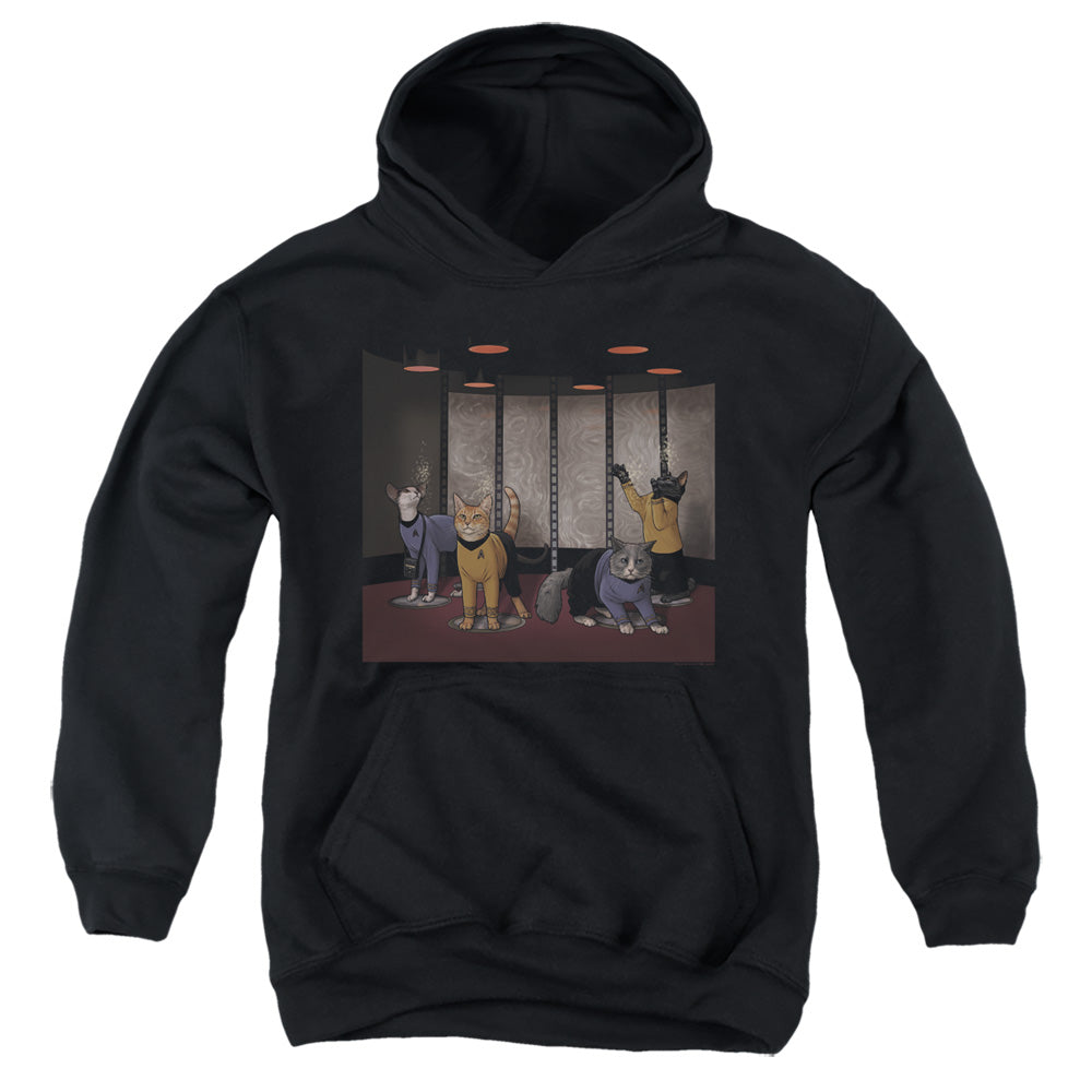 STAR TREK/BEAM MEOW UP - YOUTH PULLOVER HOODIE - BLACK