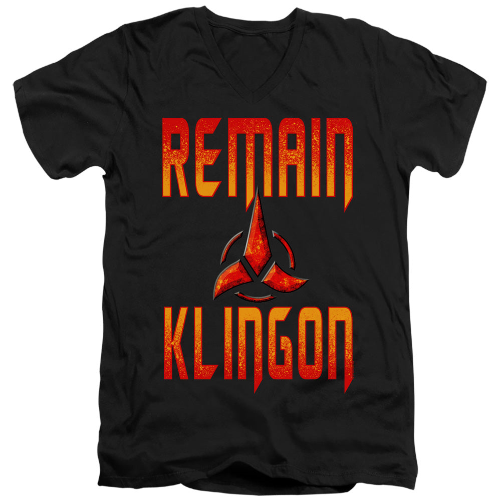 STAR TREK DISCOVERY/REMAIN KLINGON - S/S ADULT V-NECK 30/1 - BLACK