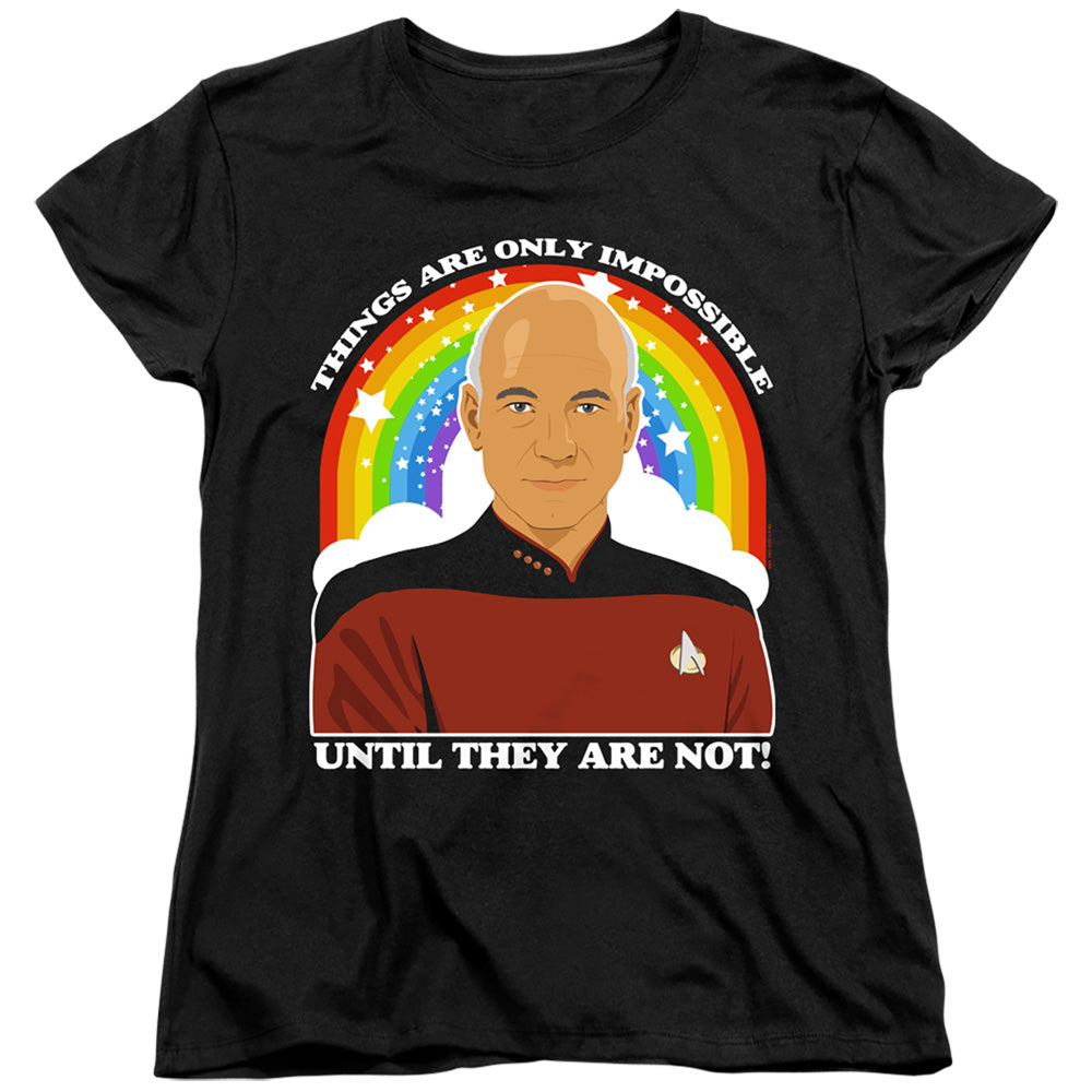 STAR TREK THE NEXT GENERATION/IMPOSSIBLE - S/S WOMENS TEE - BLACK