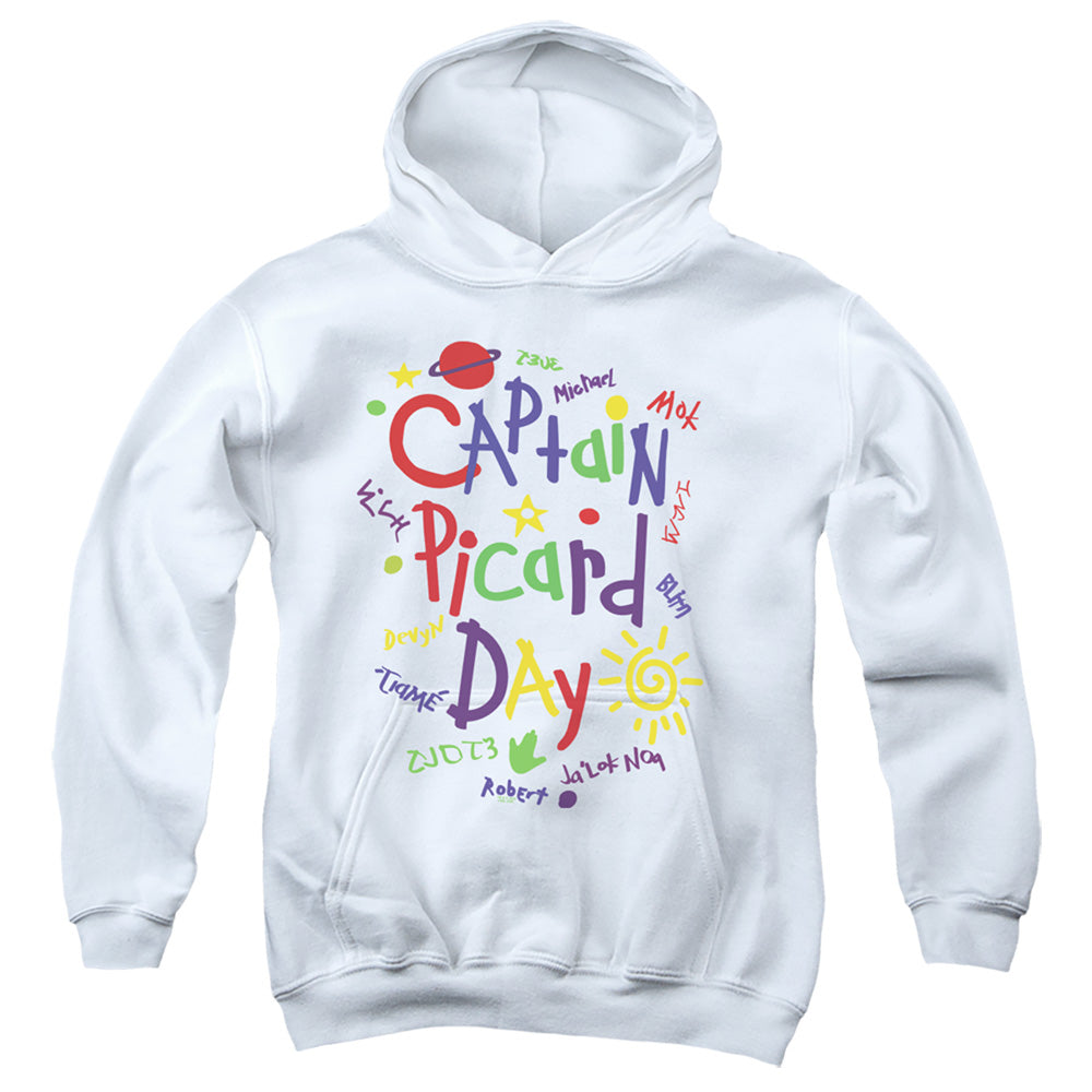STAR TREK PICARD/PICARD DAY - YOUTH PULLOVER HOODIE - WHITE