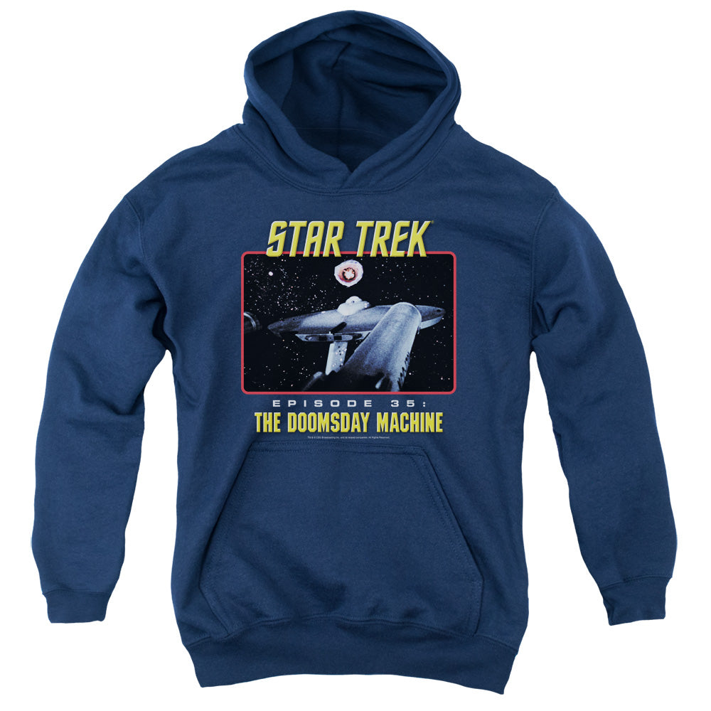 ST ORIGINAL/THE DOOMSDAY MACHINE - YOUTH PULLOVER HOODIE - NAVY