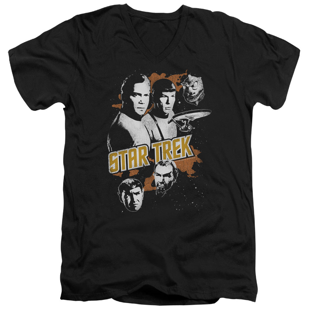 STAR TREK/GRAPHIC GOOD VS EVIL - S/S ADULT V-NECK 30/1 - BLACK