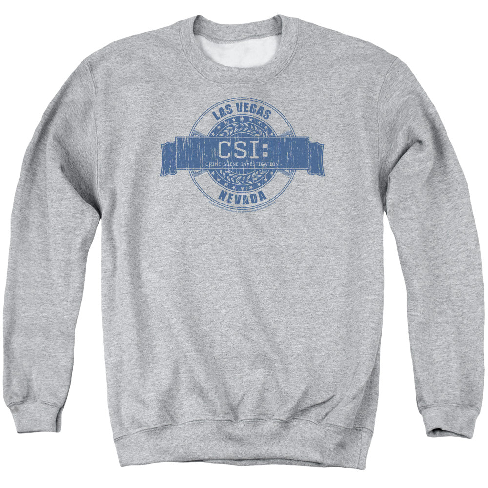 CSI/VEGAS BADGE - ADULT CREWNECK SWEATSHIRT - ATHLETIC HEATHER
