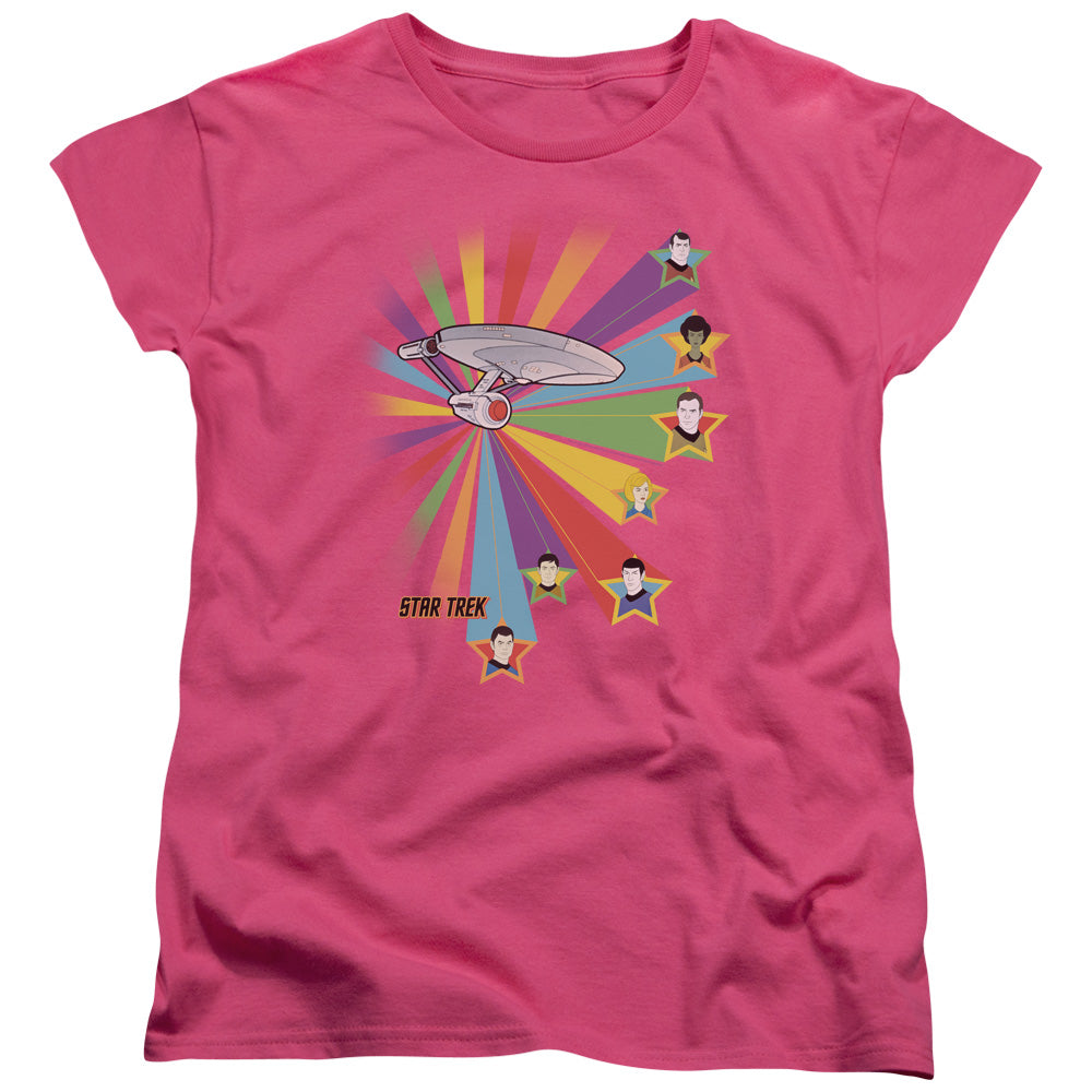 STAR TREK/STARS OF TREK - S/S WOMENS TEE - HOT PINK