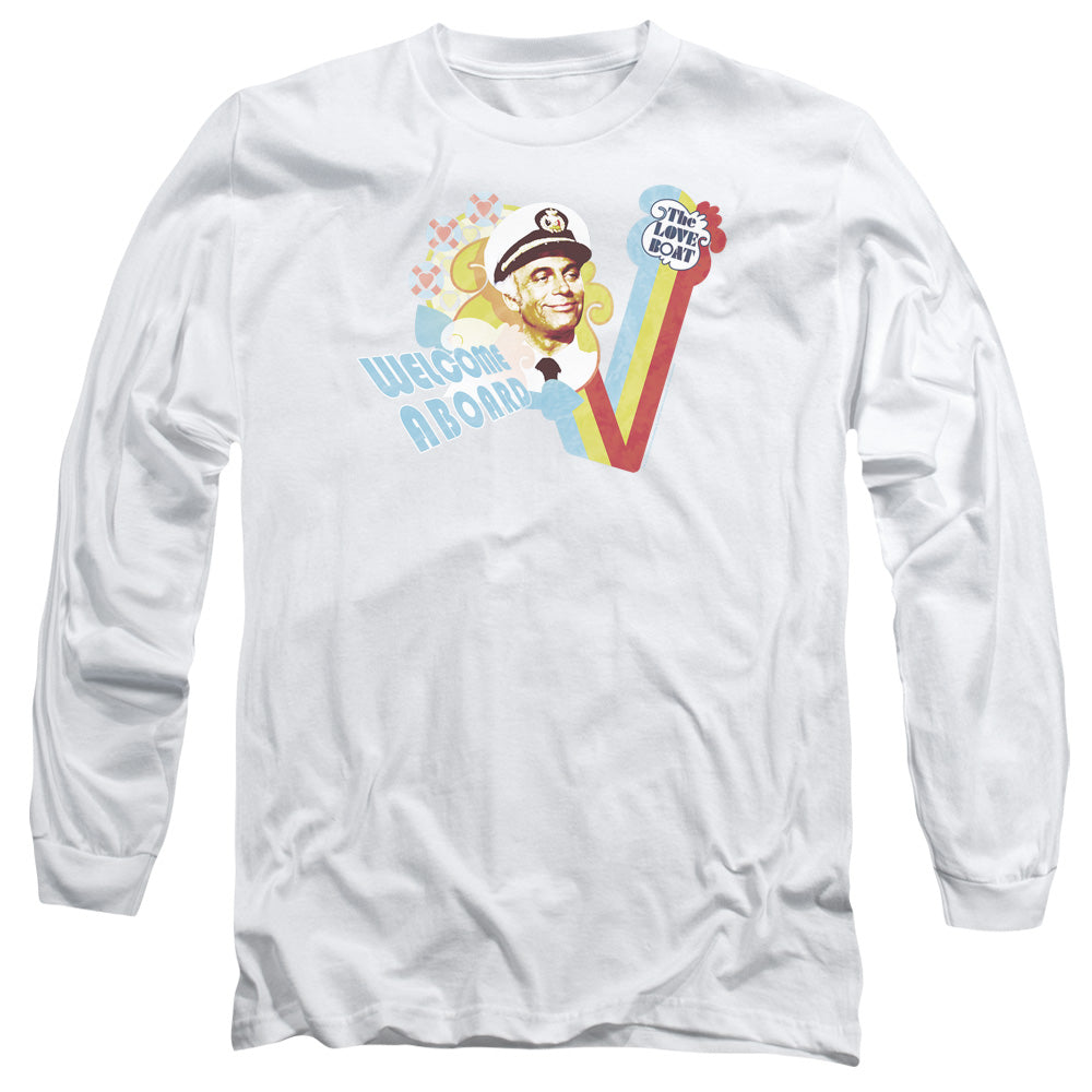 LOVE BOAT/WELCOME ABOARD -  L/S ADULT 18/1  - WHITE