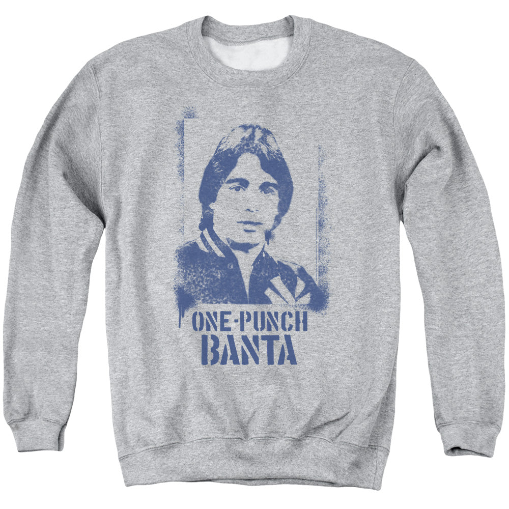 TAXI/ONE PUNCH BANTA - ADULT CREWNECK SWEATSHIRT - ATHLETIC HEATHER