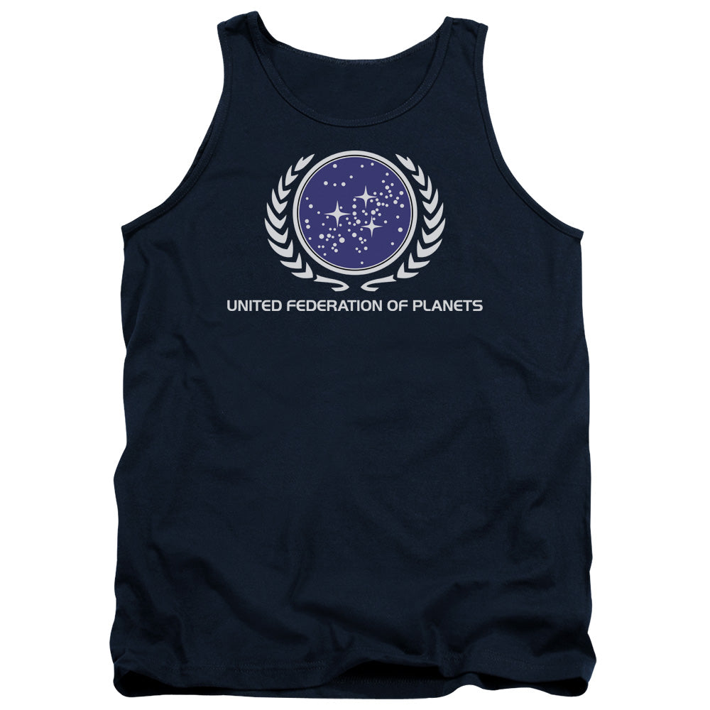 STAR TREK/UNITED FEDERATION LOGO - ADULT TANK - NAVY