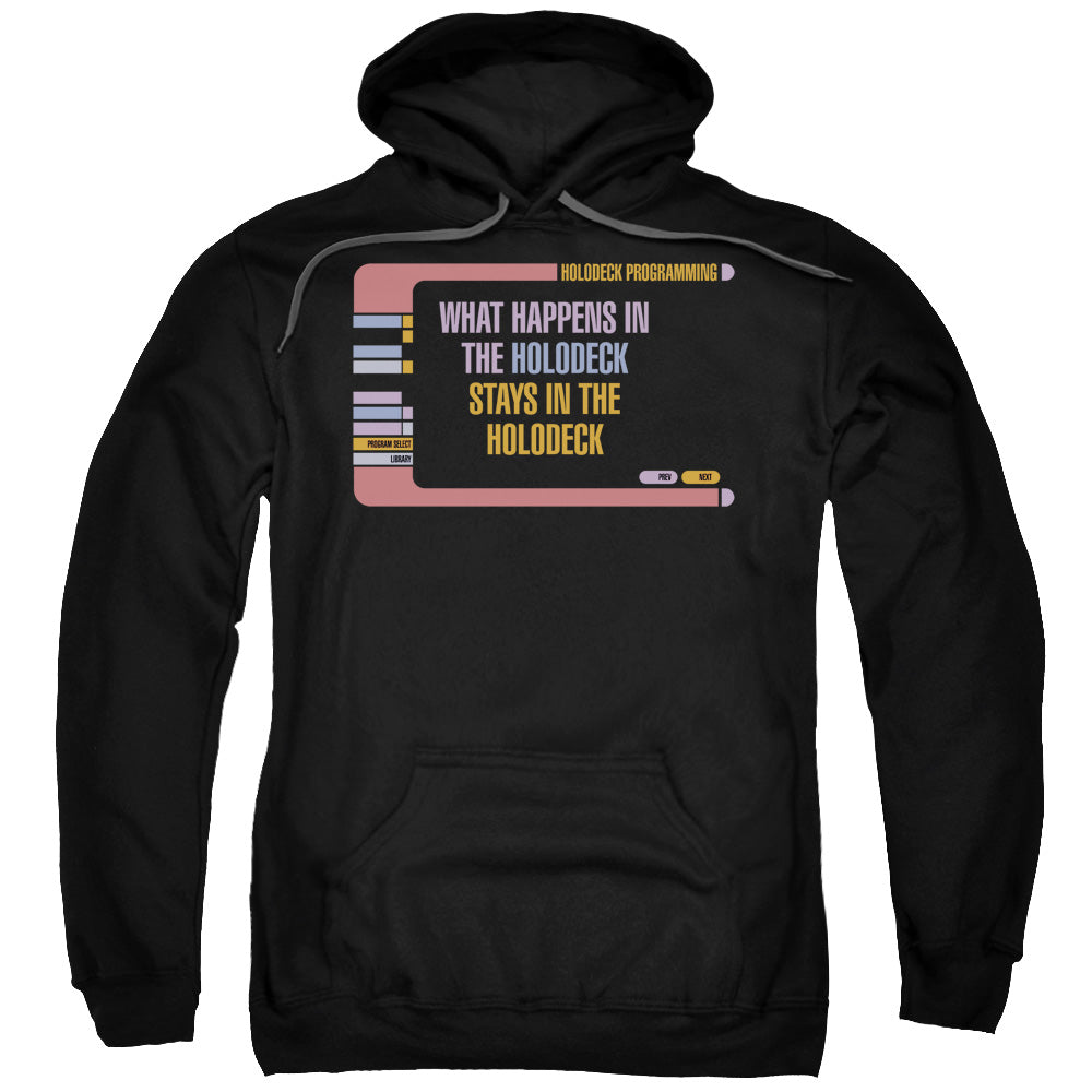 STAR TREK/HOLODECK SECRETS - ADULT PULLOVER HOODIE - BLACK