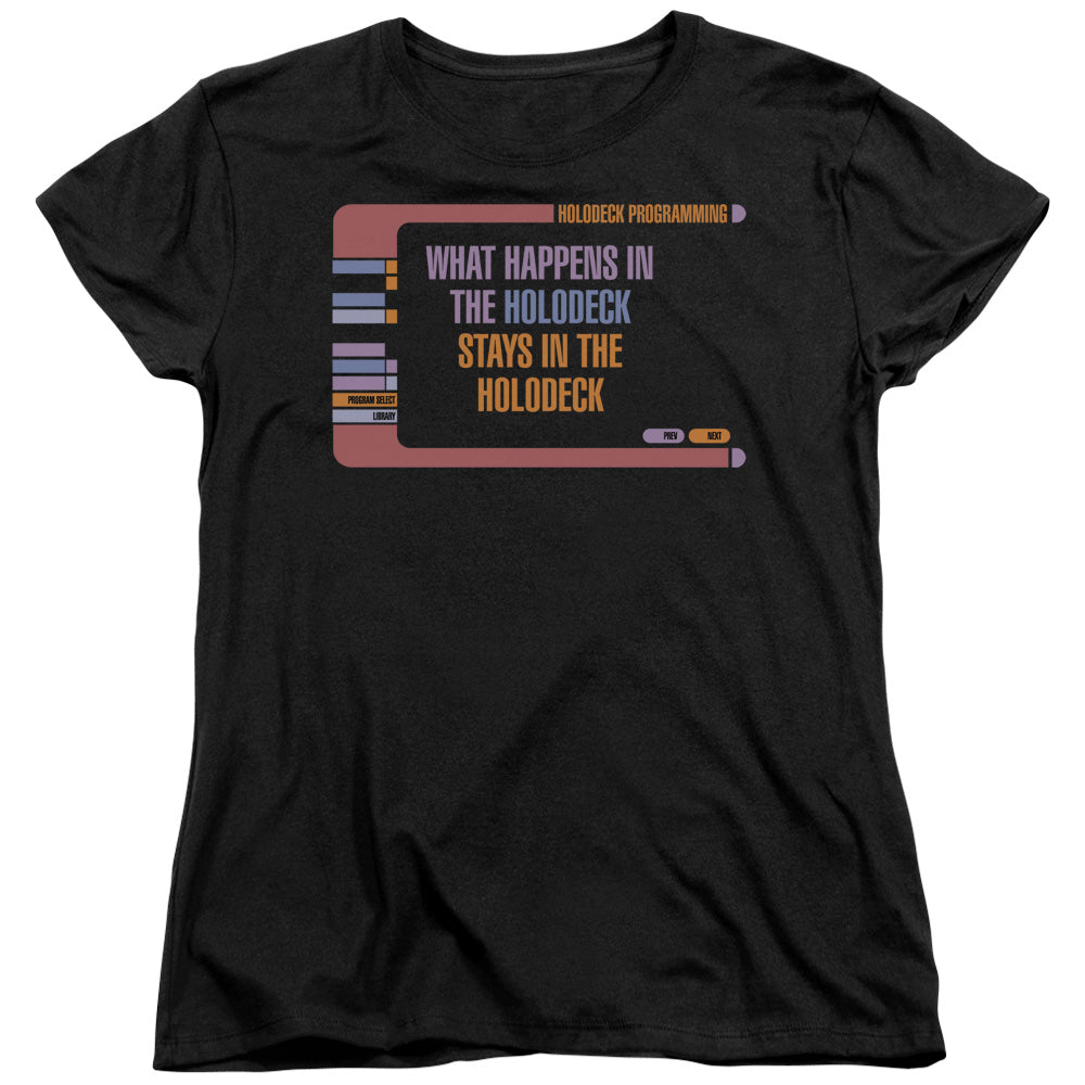 STAR TREK/HOLODECK SECRETS - S/S WOMENS TEE - BLACK
