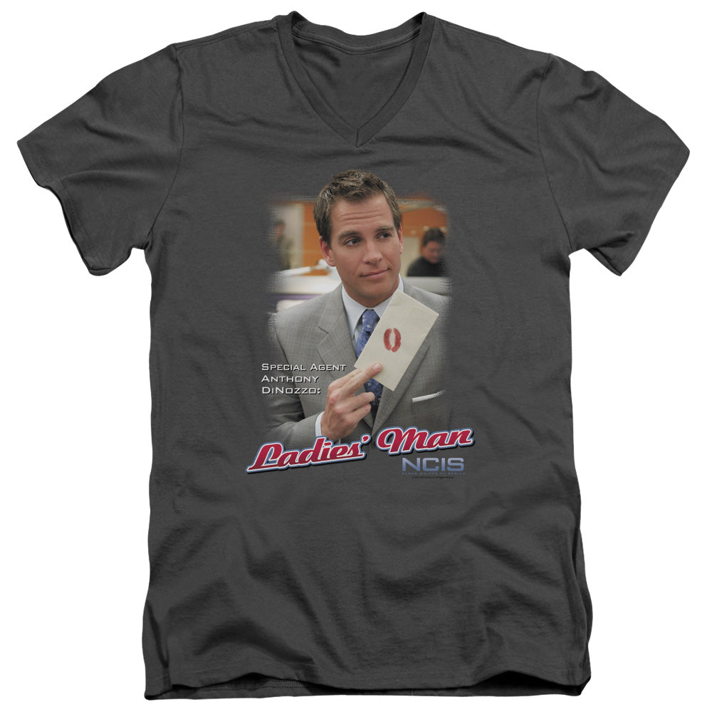 NCIS/LADIES MAN - S/S ADULT V-NECK 30/1 - CHARCOAL