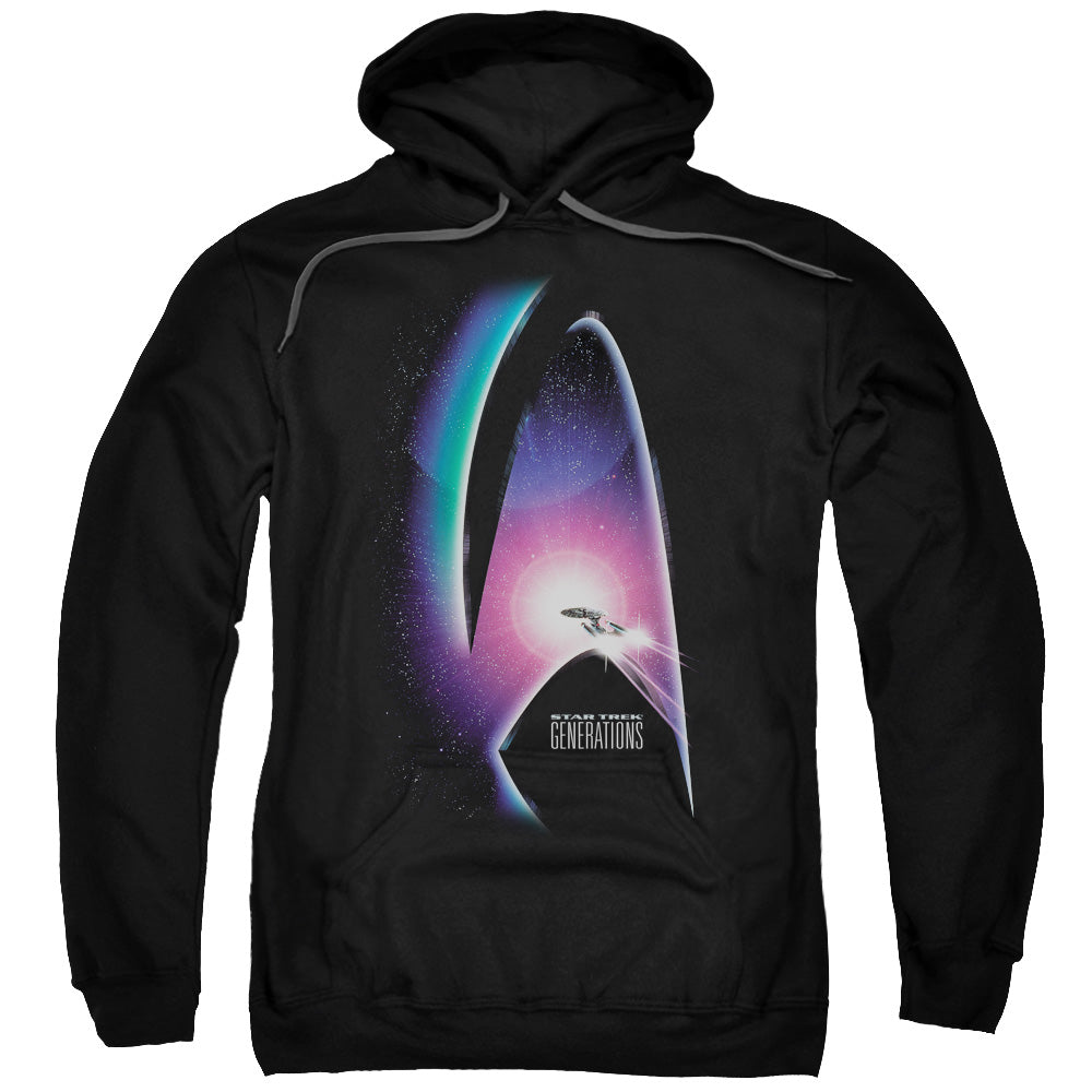 STAR TREK/GENERATIONS(MOVIE) - ADULT PULLOVER HOODIE - BLACK