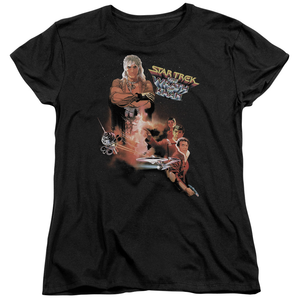 STAR TREK/WRATH OF KHAN(MOVIE) - S/S WOMENS TEE - BLACK