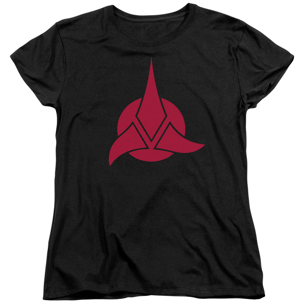 STAR TREK/KLINGON LOGO - S/S WOMENS TEE - BLACK