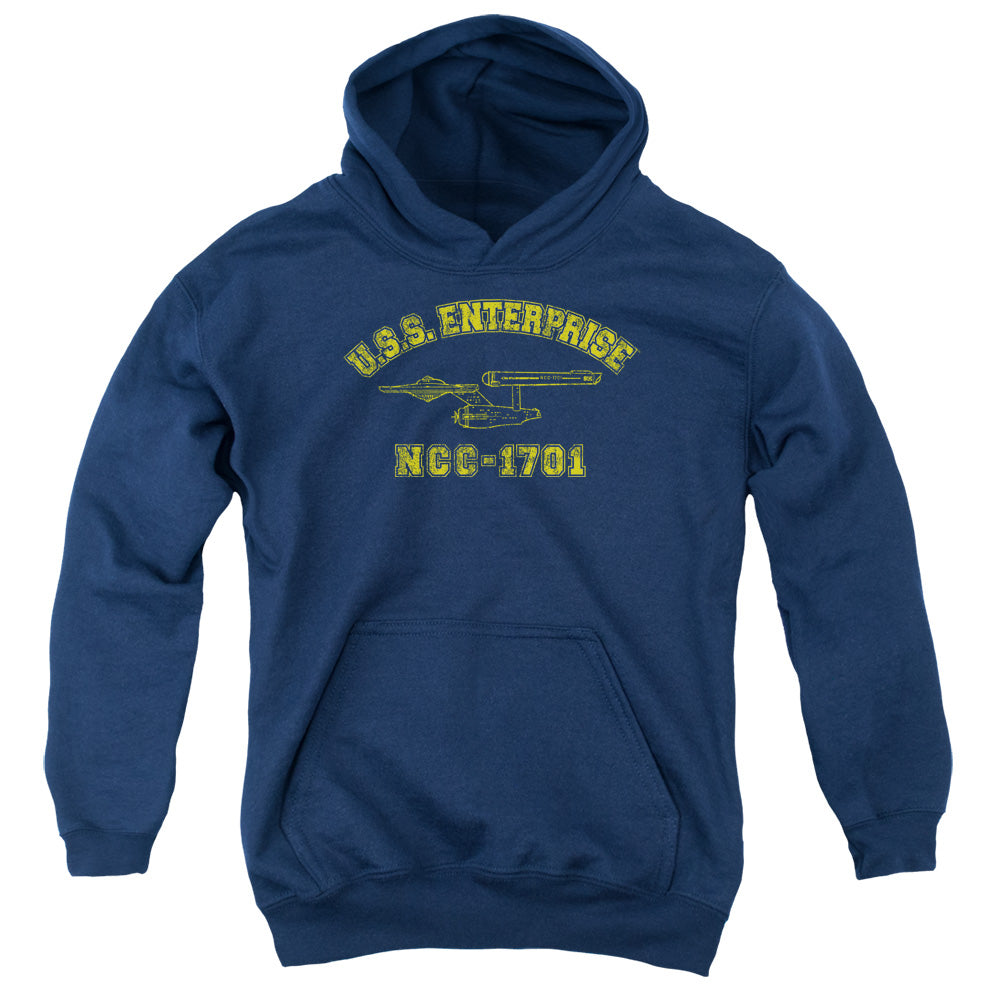 STAR TREK/ENTERPRISE ATHLETIC - YOUTH PULLOVER HOODIE - NAVY